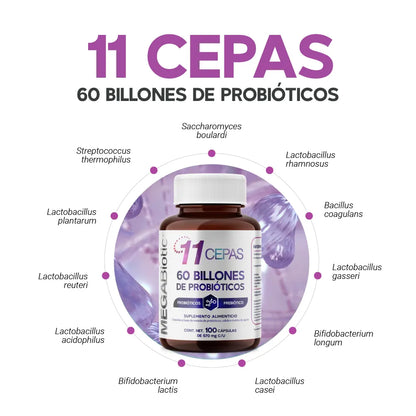 11 cepas | 60 Billones de probióticos