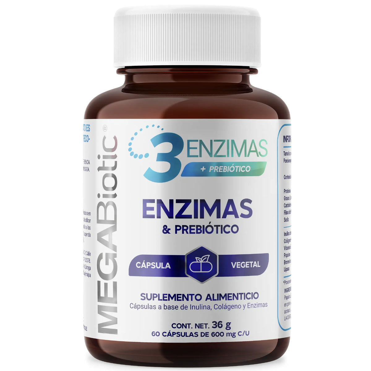 3 Enzimas Digestivas + Prebiótico
