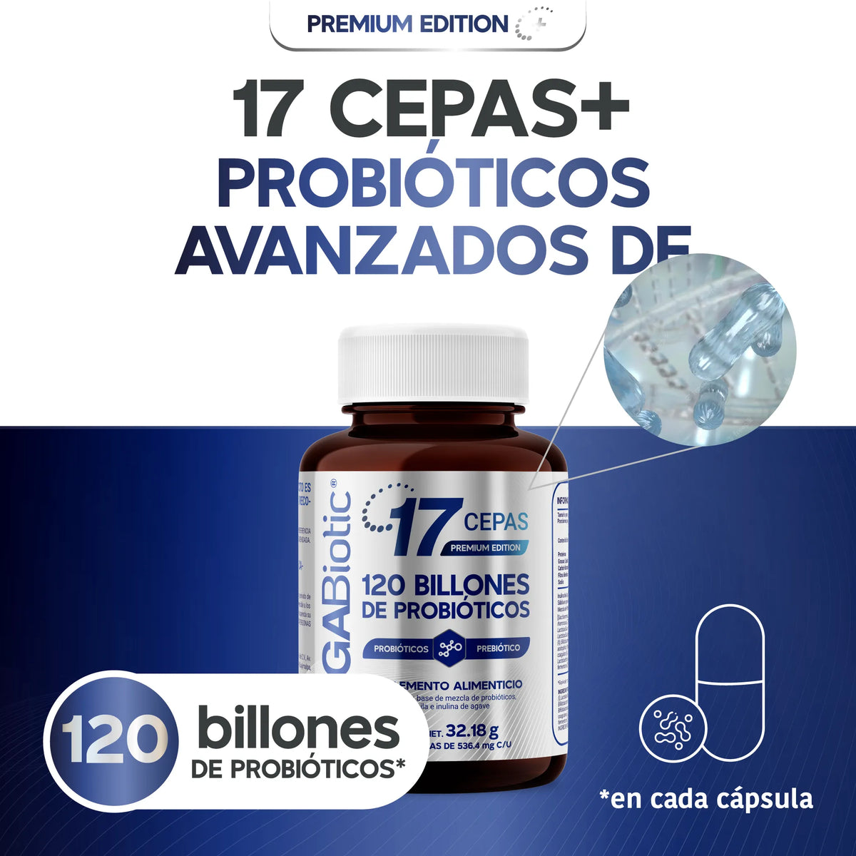 17 Cepas | 120 Billones de Probióticos