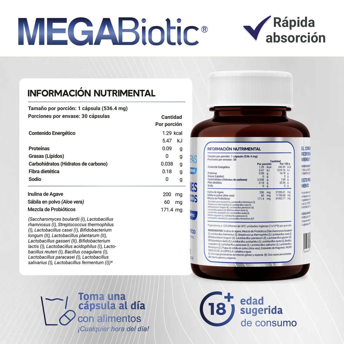 17 Cepas | 120 Billones de Probióticos