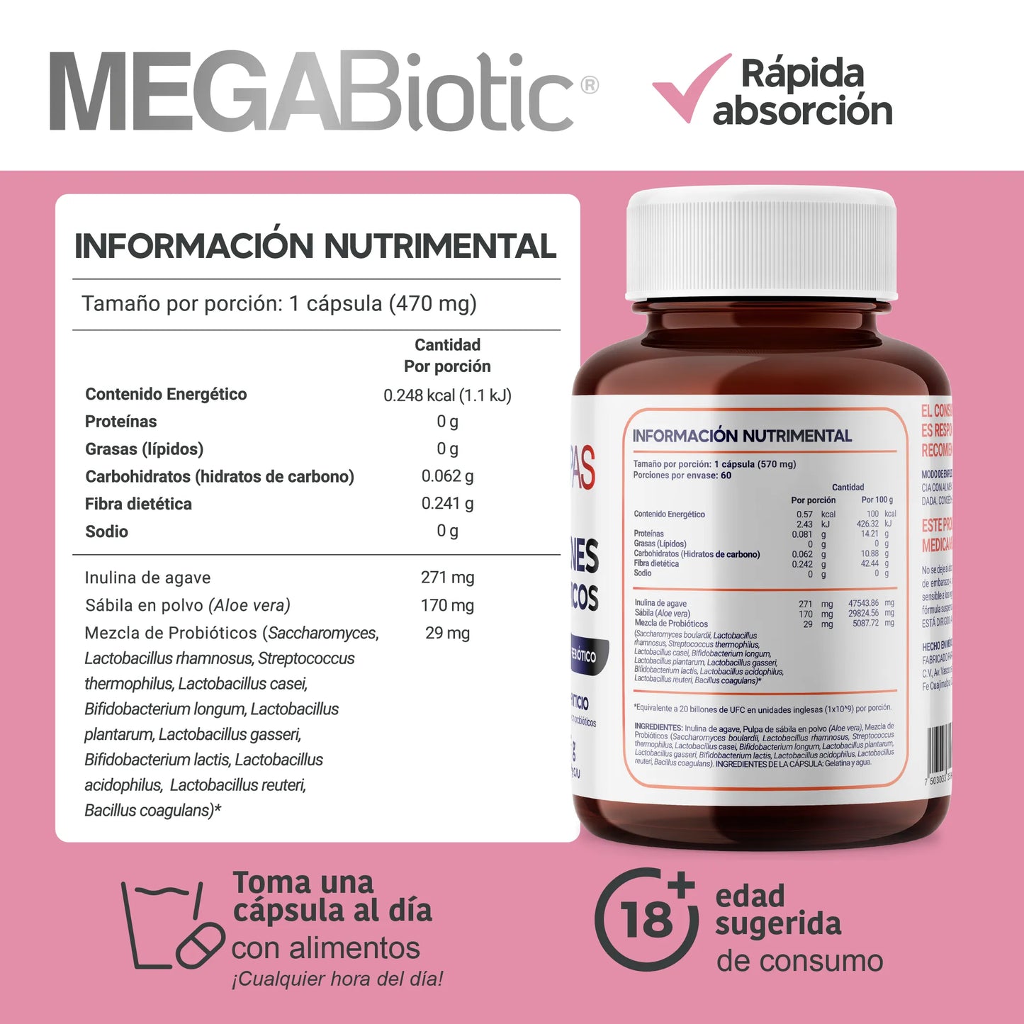 11 cepas | 20 Billones de Probióticos