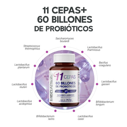 11 cepas | 60 Billones de probióticos
