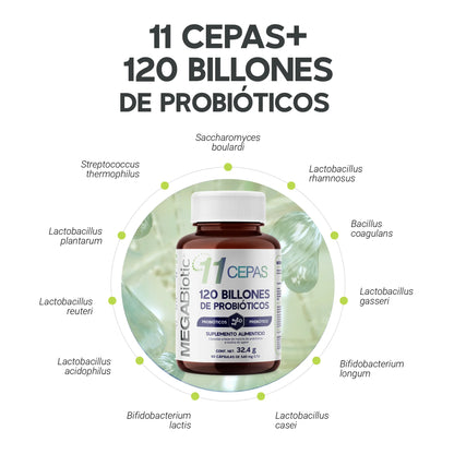 11 Cepas | 120 Billones de Probióticos