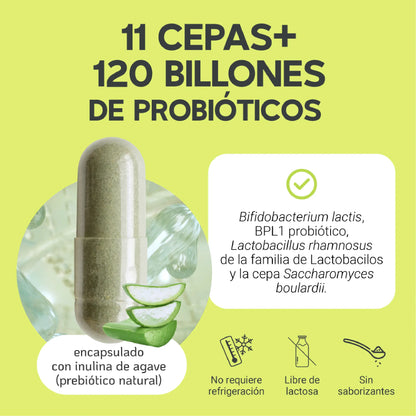 11 Cepas | 120 Billones de Probióticos
