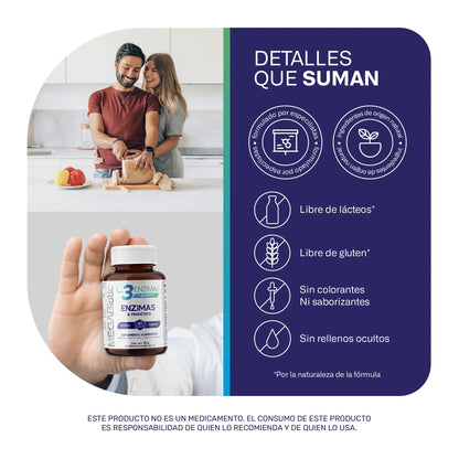 3 Enzimas Digestivas + Prebiótico